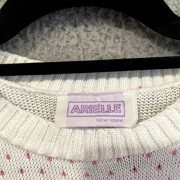 Vintage Kawaii Fairycore Knit Sweater Vest Bear Teddy Heart Pink Sleeveless Med - Picture 3 of 8